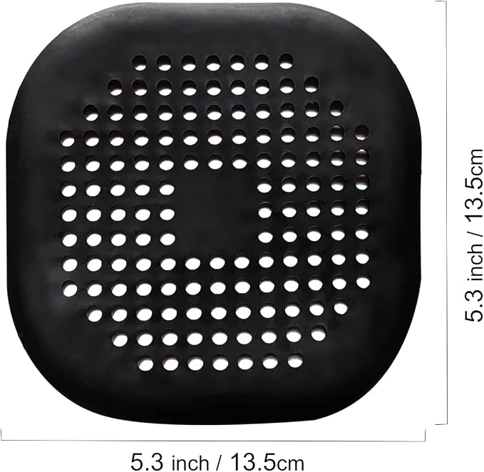 4 Pieces Shower Drain Hair Catcher Bathtub Stopper Home Drain Protectors Drain Cover with Sucker Water Trap Sink Cover for Bathroom Bathtub and Kitchen (Black)