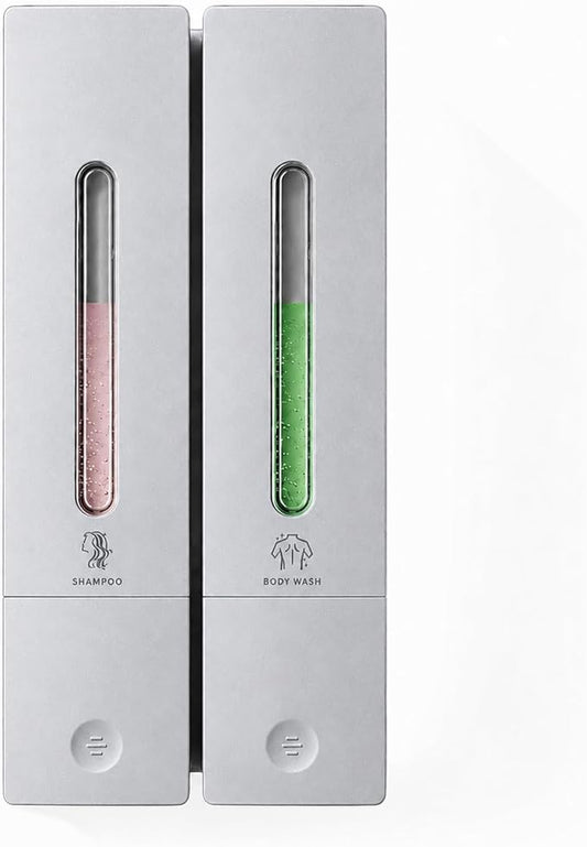 Shampoo and Conditioner Dispenser - Wall-Mounted 3-Chamber Shower Soap Dispenser, No-Drill, 1200ML Capacity, for Bathroom & Hotel