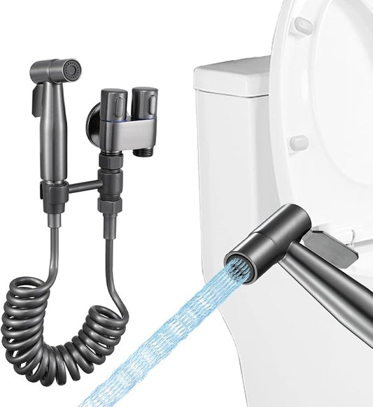 MLD Handheld Toilet Bidet Sprayer, Toilet Faucet Handheld Bidet Sprayers, Hand Shower Toilet Hose Sprayer Attachment for Water Spray and Cloth Diaper Wash (Grey)