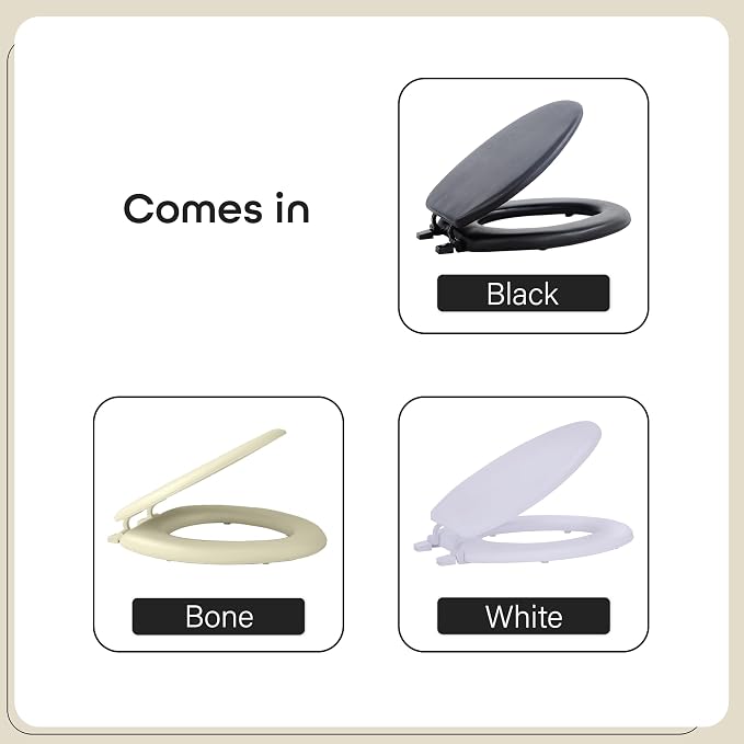 Soft Elongated Vinyl Toilet Seat, White - 19 Inch Soft Vinyl Cover with Comfort Foam Cushioning - Fits All Elongated Size Fixtures - Easy to Install Fantasia by Achim Home Decor
