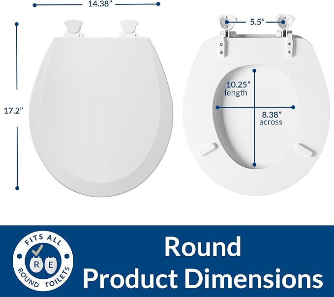Bemis 500EC 000 Toilet Seat, 2-Pack Round, White