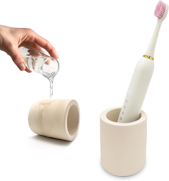Mini Toothbrush Holders for Bathrooms - Diatomite Quick-Dry Organizer, Compact Portable Toothbrush Holder for Countertop, Shower & Travel Storage