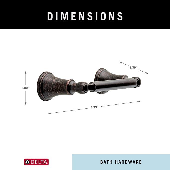 Delta Woodhurst (1-Pack) Toilet Paper Holder Venetian Bronze Tissue Roll Holder for Bathroom Organization and Storage Pivoting Toilet Tissue Holder Wall Bathroom Accessories 73250-RB