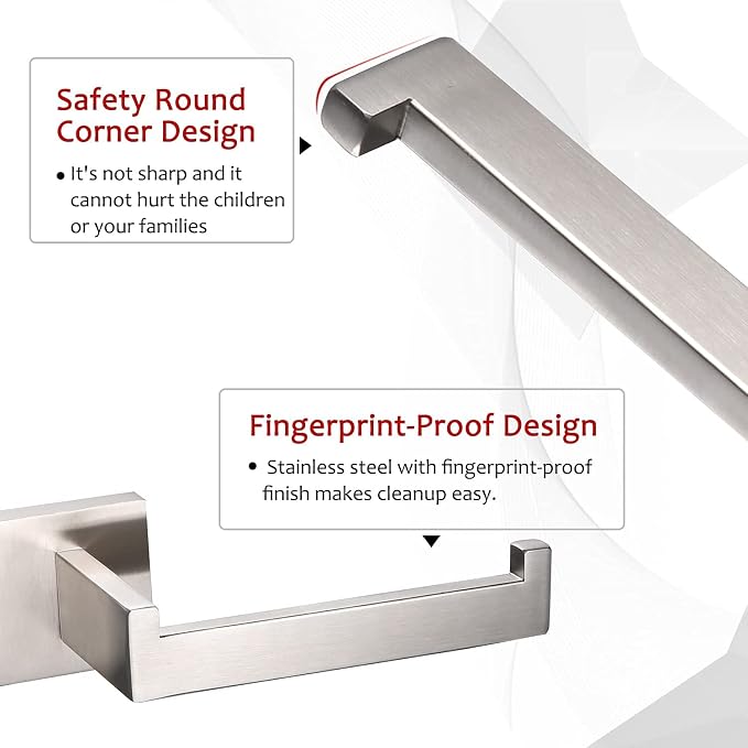 KOKOSIRI Toilet Paper Roll Holder Brushed Nickel Toilet Paper Holder Stainless Steel for Kitchen Bathroom Dispenser Wall Mounted, B2003BR