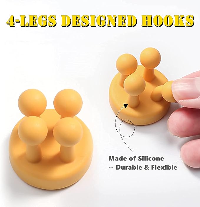 Silicone Toothbrush Holders - 6 Pcs Razor Hooks Adhesive Wall Mounted for Hanging Towel Key Plug Cable, Utility Decoration Hook Stick to Dorm Room Door Function for Kitchen Bathroom Home Office