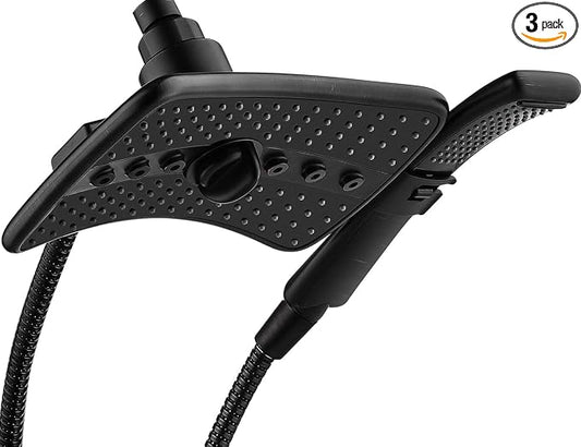 BRIGHT SHOWERS High Pressure Shower Head with Handheld, Oil Rubbed Bronze Dual Showerhead Combo with Rainfall Spray, Detachable Hand Held Shower, 60" Stainless Steel Hose