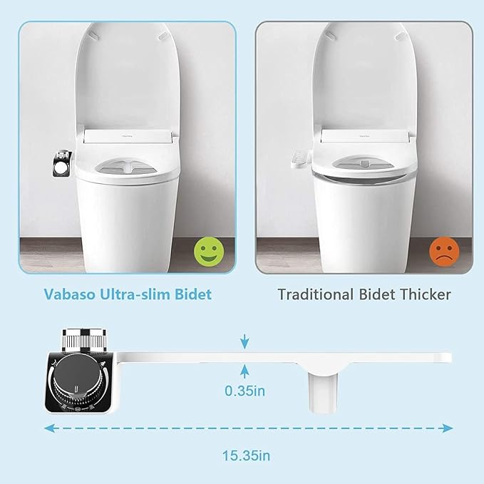 Self Cleaning Retractable Non Electric Dual Hidden Nozzle Bidet Attachment for Toilet Seat with Warm Water Jet Spray for Toilet Bathroom Bidet Toilet Sprayer Adjustable Water Pressure