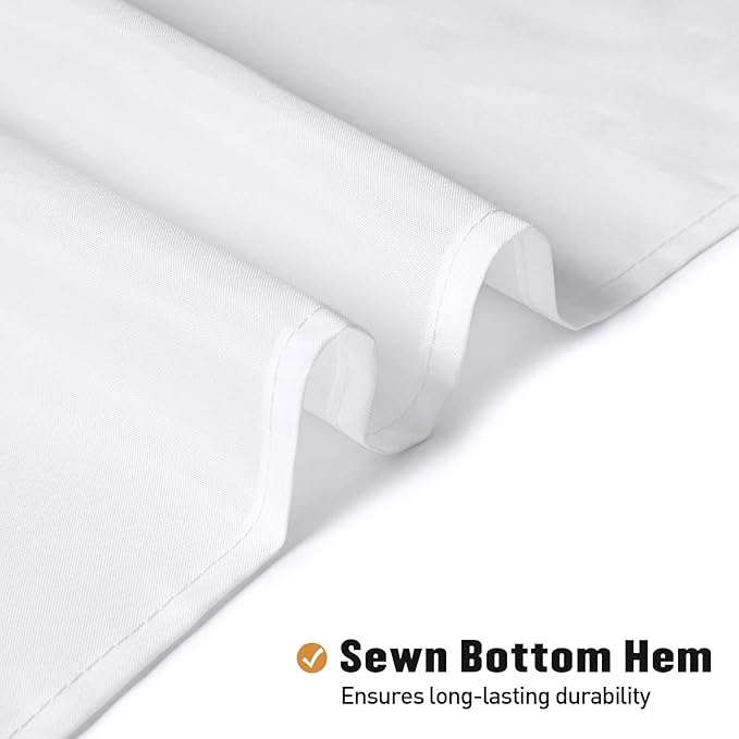 MitoVilla Machine Washable Shower Curtain Liner 54x72 White, Classic Stall Size Water Repellent Fabric with Metal Grommets, Hotel Quality for Daily Use Bathroom
