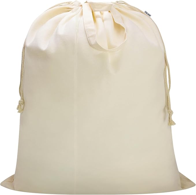 Canvas Laundry Bag Extra Large Heavy Duty Storage Bag 40"W x 35"H,XXL Beige | Thick Canvas Fabric, with Handles & Drawstring Closure, Washable Clothes Sack, 1 Pack