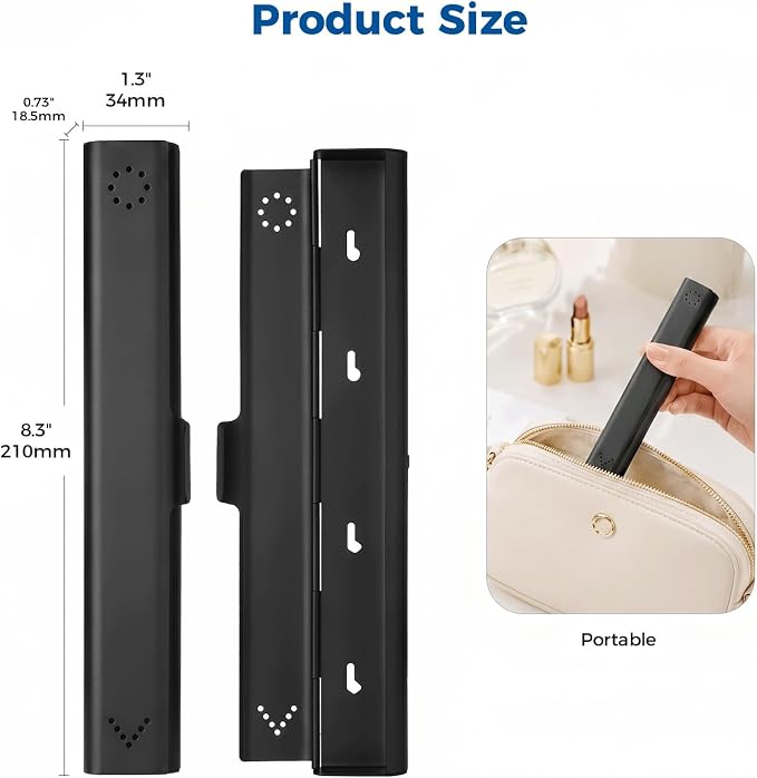 Toothbrush Travel Case Aluminum, Portable Toothbrush Holders Travel, Manual Toothbrush Case Container for Traveling, Bathroom, Camping, Business Trip-1Pack Black