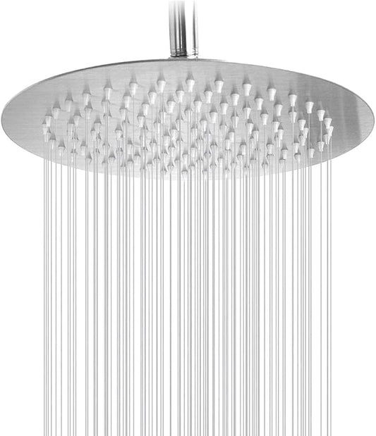 NearMoon Rain Shower Head, Ultra-Thin Design-Pressure Boosting, Awesome Some Experience, High Flow Stainless Steel Rainfall Head (10 Inch, Brushed Nickel)