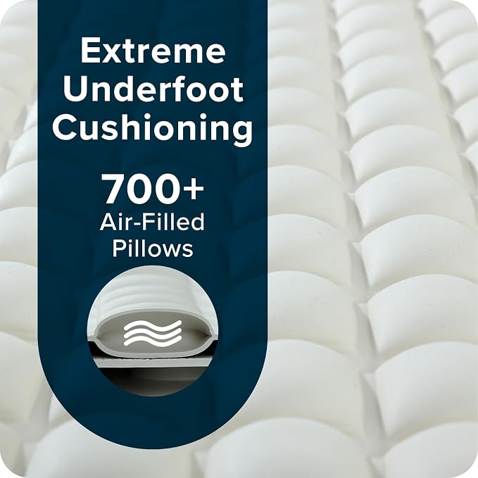 SlipX Solutions Pillow Top Soft Padded Non Slip Bathtub Mat, 27x15.5, Cream | Soft Anti Slip Bath Tub And Shower Mat, 700 Air-Filled Pillows, Strong Suction Cups, Extra Comfort Underfoot