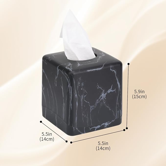 MOCHTERO Marble Pattern Square Tissue Box Cover,Modern Tissue Holders Decor,for Bathrooms, Bedroom, Dinner Table, Office