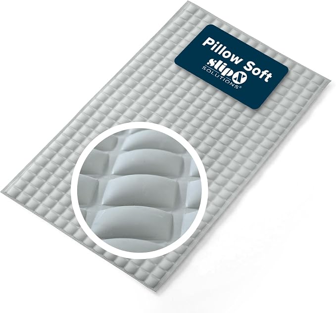 SlipX Solutions Pillow Top Soft Padded Non Slip Bathtub Mat, 27x15.5, Gray | Soft Anti Slip Bath Tub And Shower Mat, 700 Air-Filled Pillows, Strong Suction Cups, Extra Comfort Underfoot
