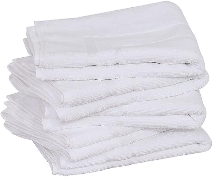 Premium Bulk Bath Mat Floor Towel Set - 72 Pack | 22x34 Inches | White [ Not a Bathroom Rug] - Hotel Quality Reversible Bathroom Mat - Easy to Clean and Ring Spun Cotton (22 x 34, White - 72 Pcs)