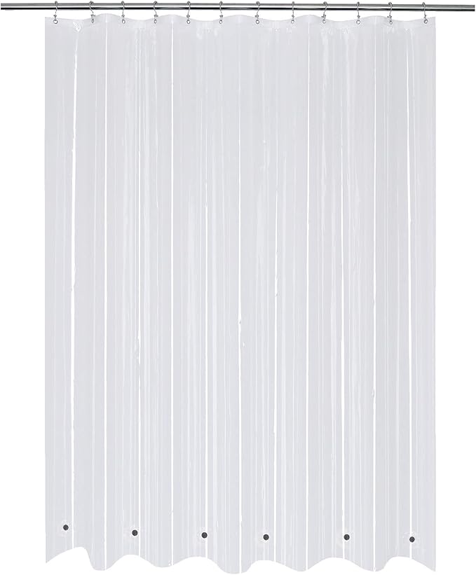 Long Shower Curtain Liner with 6 Magnets 72 x 78 inch, Clear | PEVA 8G Thick & Heavy Duty,12 Rustproof Grommets,Water Proof Plastic Shower Curtain for Bathroom 72x78 for Bathroom Long Size