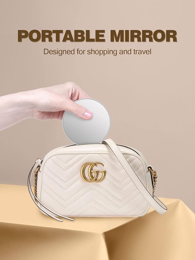 Macaki 30x Magnifying Mirror Suction Cup, Makeup Mirror, 3.5 in, Grey | Small Magnifying Mirror, for Home, On the Go or Office, Brows, Contacts, Powerful Suction Cup, Travel Mirror, Tweezers