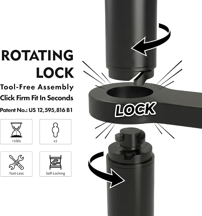 Toilet Paper Holders Free Standing, Holds up to 7 Rolls Toilet Paper Stand with Storage, Bathroom Toilet Paper Organizer with Top Shelf for Small Items, 1-Min Rotating-Lock Assembly, Black,L