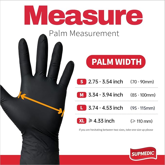 Nitrile+ Disposable Gloves, 5 Mil Latex & Powder-Free Glove 100 Ct | Soft Stretch Fit •Powder-Free •Latex-Free •Chemical Resistant •Cooking •Cleaning •Food Prep •Exam •Blue /Black •100 Ct