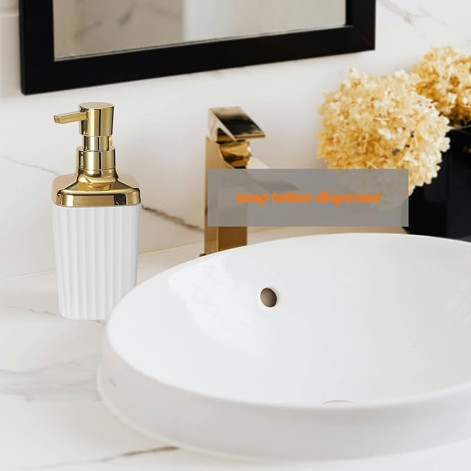 9 PCS White Bathroom Accessories Set with Trash Can Bathroom Accessory | All-in-One Kit with Trash Can,Toothbrush Holder,Soap Dispenser,Toothbrush Cup,Vanity Tray,Soap Dish,Toilet Brush etc for Home