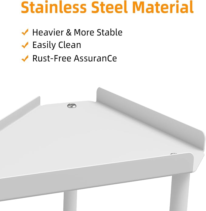 FLE Corner Bathroom Counter Organizer, Bathroom Organizer Countertop White | 3 Tier Corner Shelf, Tabletop Mount,Waterproof solid shelf fits bathroom toiletries and kitchen condiment storage.