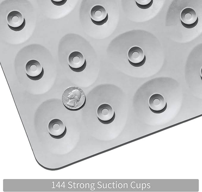 Non-Slip Bathtub Mat OTHWAY Soft Rubber Bathroom Bathmat with Strong Suction Cups (Grey)