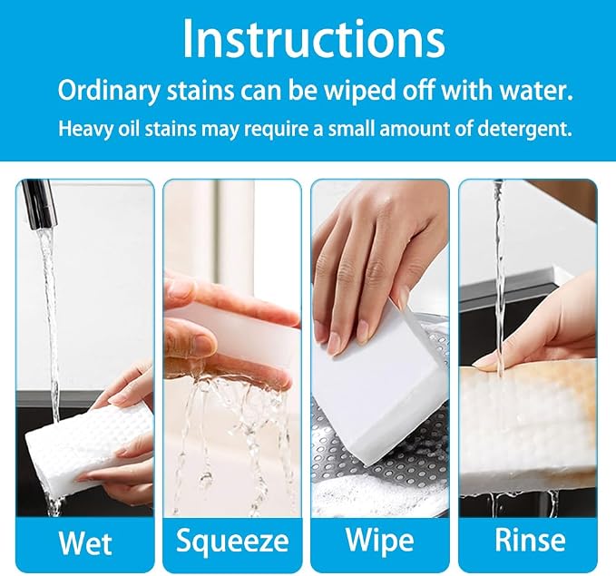 SmilinFit Magic Cleaning Erasers, Kitchen Sponge 10 Pack 2X Density Melamine Sponge Foam Pads, Multi-Functional Car Cleaning Supplies Cleaner for Kitchen, Bathroom, Shower, Window, Wall Cleaner