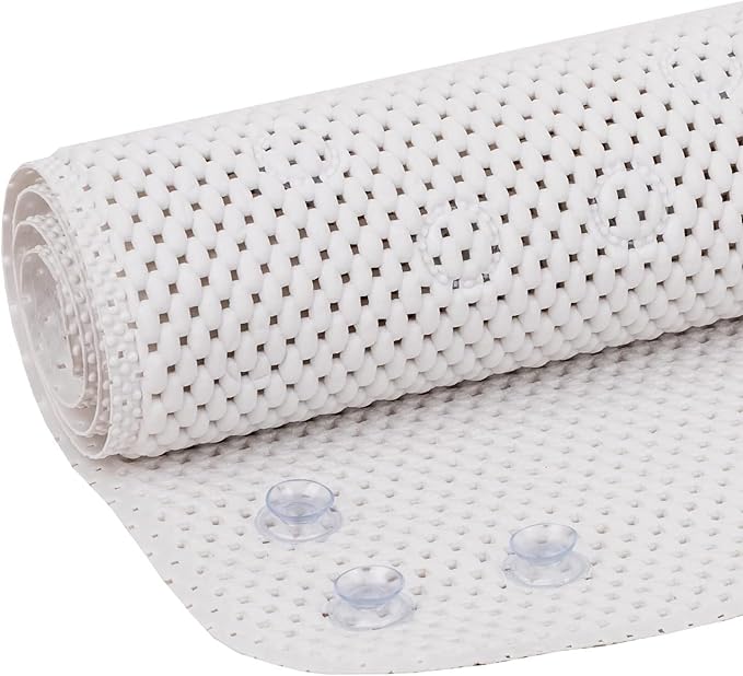 Duck Brand Clorox Cushioned Foam Bath Mat for Tubs, Non-Slip with Suction Cups, 17 Inches x 36 Inches, White