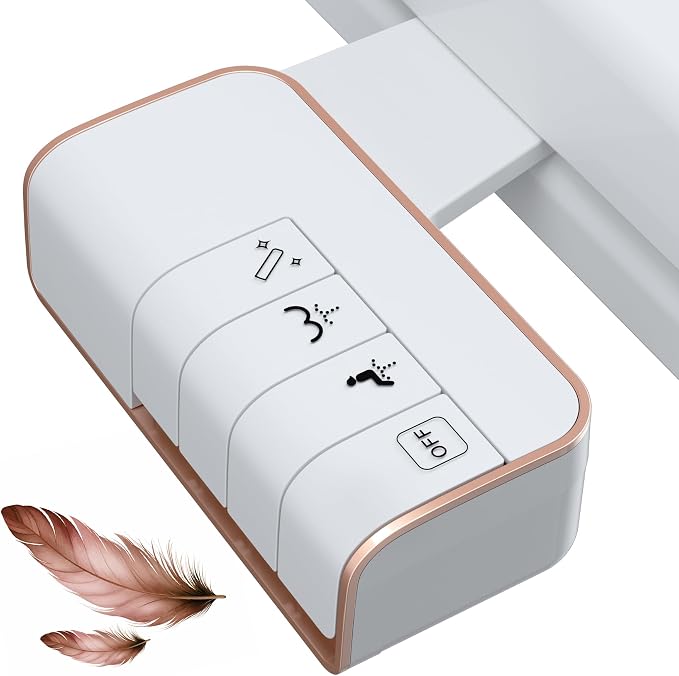 Hibbent Bidet Attachment for Toilet, Non-Electric Dual Nozzle for Frontal & Rear Wash, Adjustable Water Pressure Control, Fresh Water Bidet Toilet Seat, Self Cleaning Water Sprayer, Rose Gold