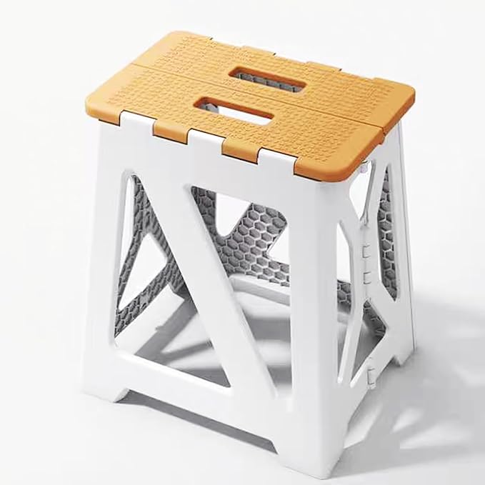 Foldable Bath Shower Safety Chair Seat Khaki, Foldable and Anti-Slip Bench Bathtub Stool for Elderly or Seniors (Foldable ShowerChair 15.7" H Khaki)
