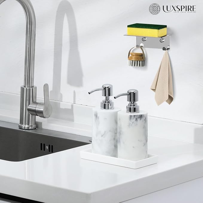 Luxspire Bathroom Vanity Tray Ceramic Perfume and Jewelry Dish, Mini, White | 6.7 x 3.5 inch Smooth matte ceramic, easy clean, anti-slip bottom, organize soap dispenser jewelry candles