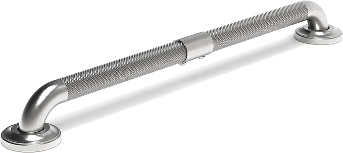 1-1/4" Knurled Grab Bar, ADA Compliant Bath Safety Shower Handrail, Bathroom Mobility Aid Handle for Seniors and Disabled, Heavy Duty 500lbs Support