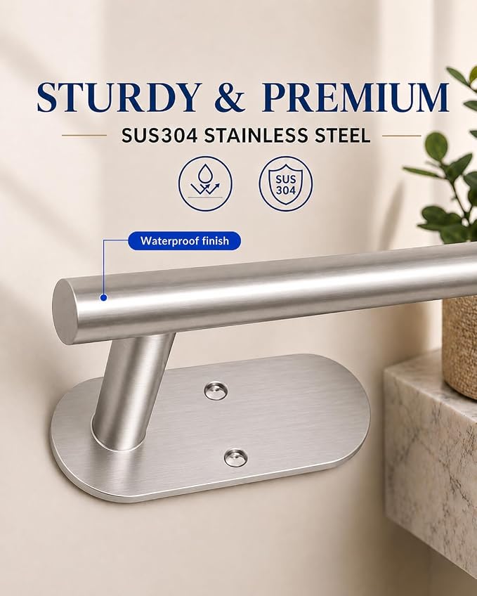 2Pcs Toilet Paper Holder Wall Mount for Bathroom, Heavy-Duty Screw-in Rv Toilet Roll Holder, SUS304 Rustproof Stainless Steel Rust Proof, Suitable for Kitchen Washroom Morden Brushed Nickel Silver