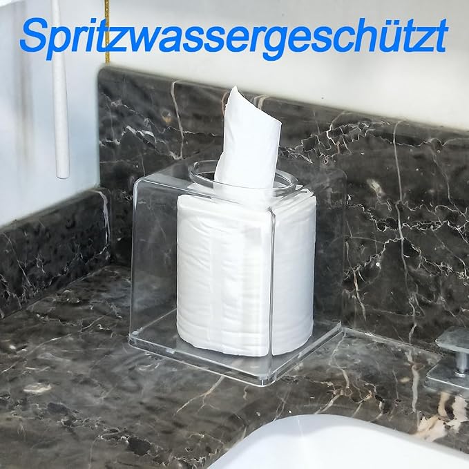 Square Clear Acrylic Tissue Box Covers, Big Bathroom Facial Napkin Box Holders, Table Clear Dryer Sheet Dispenser for Bathroom, Kitchen and Cars