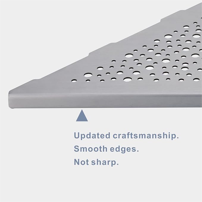HIDROP Brushed Nickel 10" Corner Shower Shelves for Tiled Walls, 2 Pack | Bathroom Triangle Shelves, 304 Stainless Steel Bathroom Corner Shelf, Fast Drainage, Embed into Tile Gap, Tile Shower Shelves