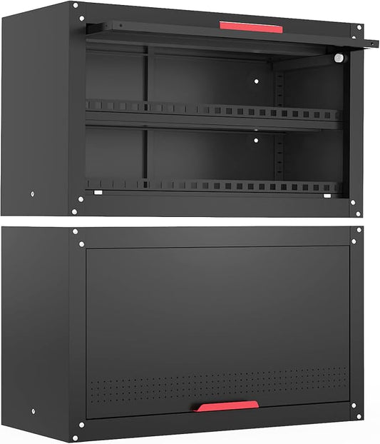 Eltean Garage Wall Cabinet,Up Flip Door Metal Wall Cabinet,Wall Mounted Metal Storage Cabinets with Doors and Adjustable Shelf for Garage,Utility Room and Basement