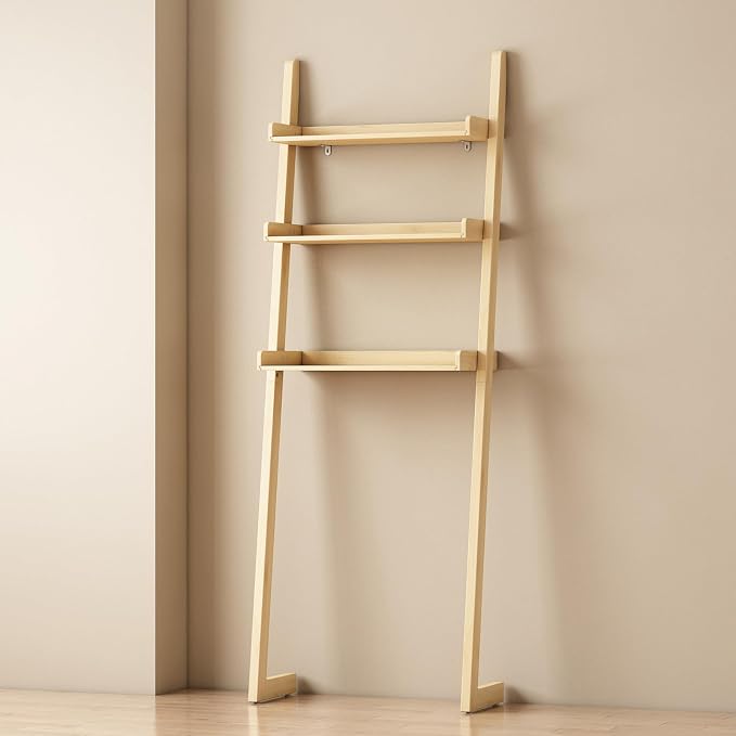 Solid Bamboo Over the Toilet Storage, 3-Tier Freestanding Toilet Shelf | Solid bamboo over toilet bathroom organizer, anti-slip base for stability, space-saving storage for bathroom and balcony