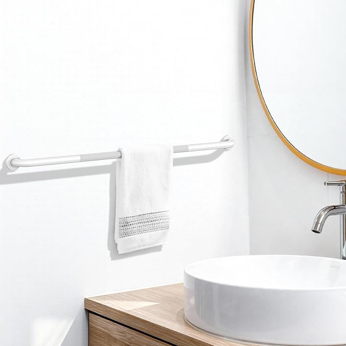 48 Inch Oil Rubbed White Shower Grab Bar w/Anti Slip Grip, ZUEXT Stainless Steel Bath Grab Bar,Bathroom Balance Bar, Wall Mount Safety Handrail Support, Handicap Injury Elderly Senior Assist Handle