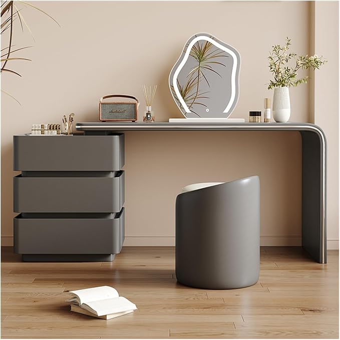 Vanity Desk with 3 Drawers, Modern & Simple Set, Including Led Makeup Mirror and Chair, Perfect for Women, Girls Dressing Table