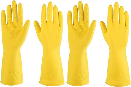 Rubber gloves dishwashing 2 or 4 Pairs for Kitchen,Cleaning gloves for household Reuseable.
