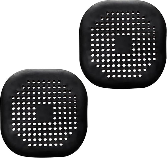 2 Pieces Shower Drain Hair Catcher Bathtub Stopper Home Drain Protectors Drain Cover with Sucker Water Trap Sink Cover for Bathroom Bathtub and Kitchen (Black,Black)