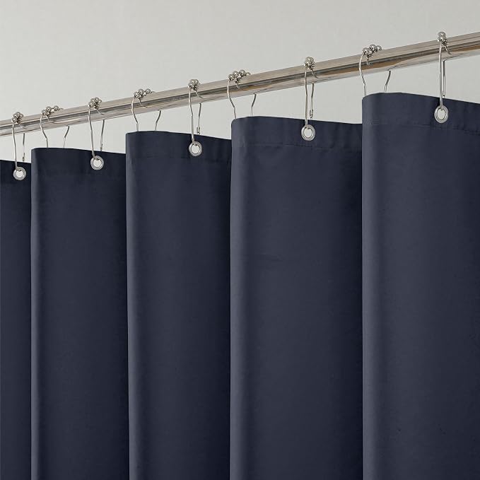 1 Pack Water-Repellent Fabric Shower Curtain Liner, 72x78 Blue | 100% polyester, 3 Magnets, Rustproof Grommets & Weighted Hem, quick-dry, machine washable, hotel quality for bathroom