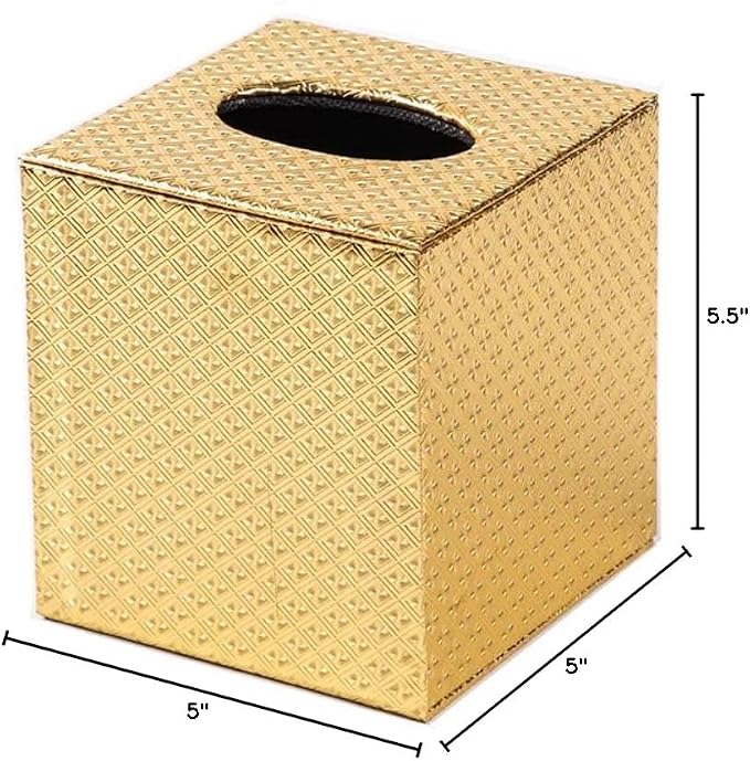 Gold Tissue Box Cover,Tissue Box Cover Square,Gold Tissue Box Holders,Tissue Holder for Bathroom Accessories,Bathroom Tissue Holders