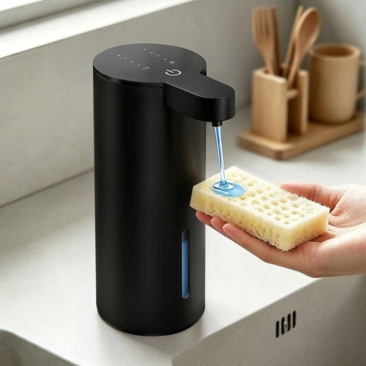 Touchless Automatic Liquid Soap Dispenser, Stainless Steel, Rechargeable | 4 Levels Adjustable, No Clog,13.5oz Capacity,IPX5 Waterproof, Wall Mount, For Hand & Dish Soap, Bathroom Kitchen Hotel Use