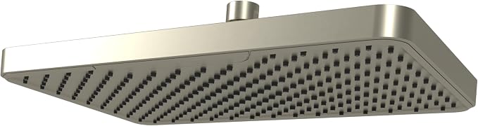SparkPod 12 Inch Rectangle Rain Shower Head - Ceiling or Wall Mount Rainfall Shower Head - Large Coverage Showerhead - Brass Ball Joint with 360° Adjustment - 1-Min Install (Elegant Brushed Nickel)