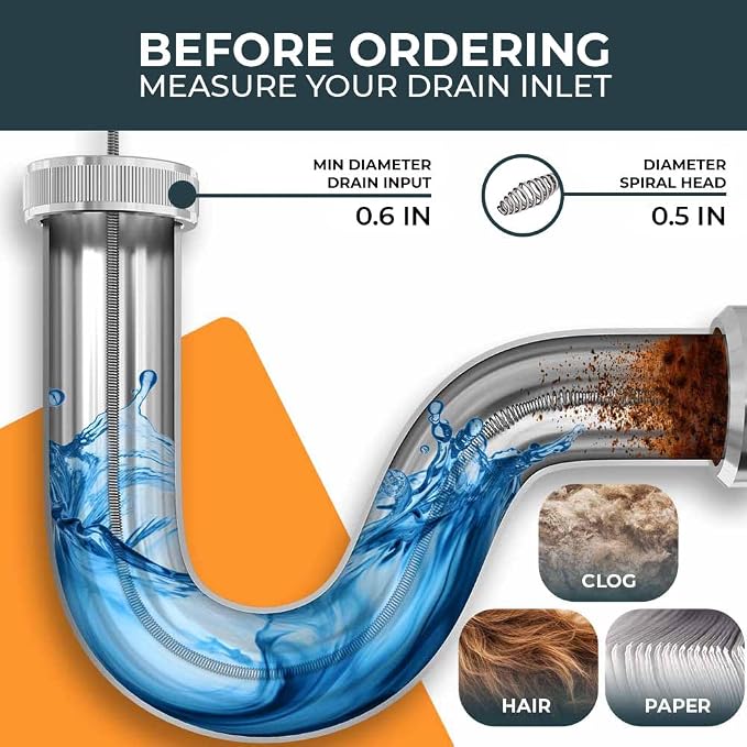 MEISTERFAKTUR drain snake [25FT] - Auto Feed - Ideal plumbing snake for sink and drain unblocking - Solid drain auger for real DYIs!