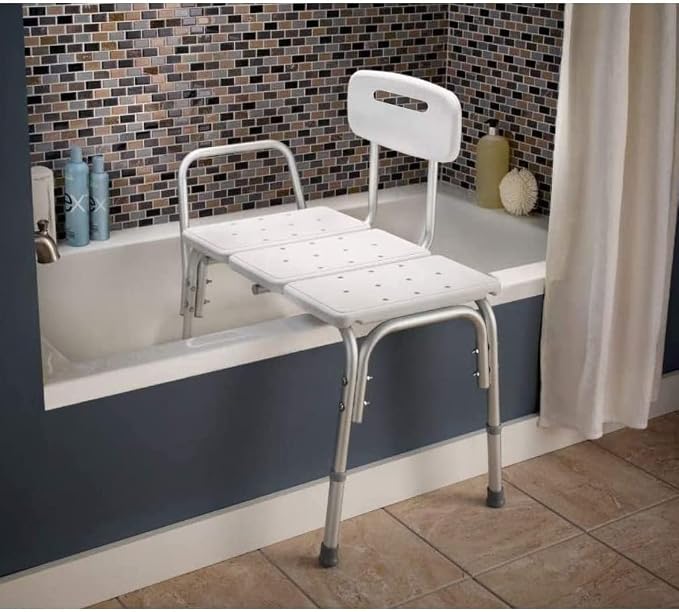 Carex Shower Bench and Shower Chair For Elderly and Disabled with Height Adjustable Legs, Tub Bench Converts to Right or Left Hand Entry, Shower Chair For Bathtub