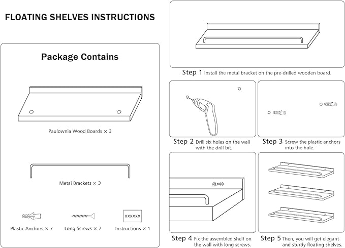 RYOFOBETTO Small Floating Shelf, 6 X 9 Inches Farmhouse Wall Shelves for Living Room, Bedroom, Picture Frames, Plants, Kitchen, Set of 3 (White)
