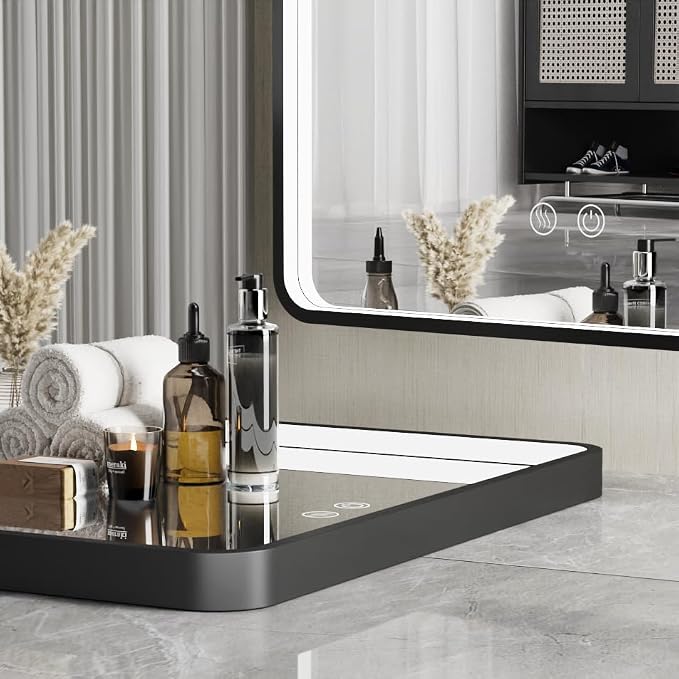 40x30 Inch LED Black Frame Bathroom Mirror,3- Color | ETL Listed,Anti-Fog,3000K/4500K/6000K Dimmable,Horizontal & Vertical,Wall Mounted,Memory Function