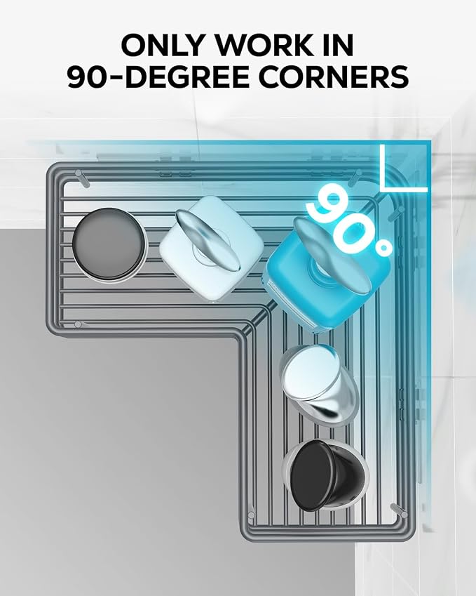 Nieifi Corner Shower Shelves, Adhesive Shower Caddy, Bathroom Organization | Stainless steel, 2 pack, wall mounted, bathroom shelves, shampoo and soap holder, bathtub storage, with hooks, gray